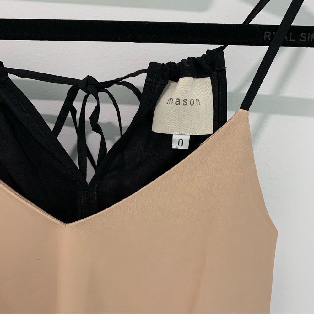 Mason Lambskin Leather Tan Black Tank - Picture 2 of 5